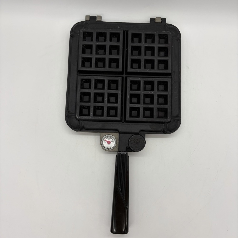 VTG Nordic Ware Belgian Waffler Waffle Maker Stove Top Camping Temp Gauge USA